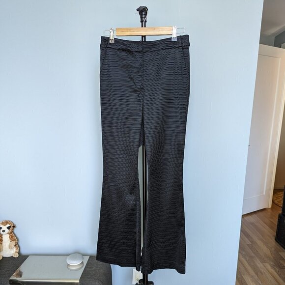 Hilary MacMillan Black High Rise Flare Designer Pants - Picture 2 of 15